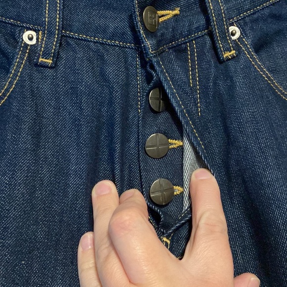 Ksubi Dee Dee Jeans Raw Rinse Indigo Dark Wash Straight Leg Button Fly Size 31 - Picture 3 of 10